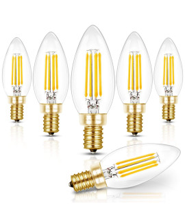 Hizashi E12 Led Bulb Dimmable 40W Equivalent, Candelabra Light Bulbs 90Cri 4W Daylight 5000K 450Lm B10 Led Candle Bulb With Candelabra Base, Ul Listed, 6 Pack
