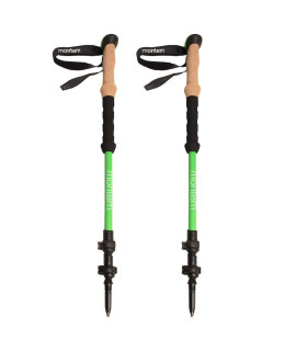Montem Ultra Strong HikingWalkingTrekking Poles - One Pair (2 Poles) (green)