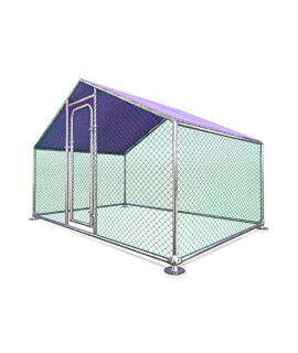 ALEKO cKR10X7PR Metal DIY Walk-in chicken coop or chicken Run with Purple Waterproof cover 6.5 x 10 Feet