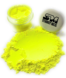 Stardust Micas Pigment Powder cosmetic grade colorant for Makeup, Soap Making, Epoxy Resin, DIY crafting Projects, Bright True colors Stable Mica Batch consistency (10 gram Jar, Electric Yellow)