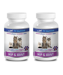 Pet Supplements Joint care cats - cAT Hip and Joint Health - Advanced Support cAT Formula - Healthy chewy Treat - cat Liver Support Food - 2 Bottle (240 chews)