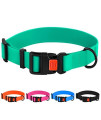 Collardirect Adjustable Dog Collar Colorful Waterproof Pet Collars For Small Medium Large Dogs Puppy Pink Black Blue Mint Green Orange (Neck Fit 14-18, Mint Green)