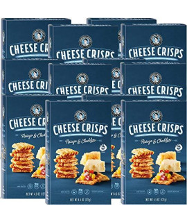 John Wm Macys cheesecrisps Asiago & cheddar Twice Baked Sourdough crackers Made with 100% Real Aged cheese, Non gMO, Nothing Artificial 45 OZ (12 Pack)