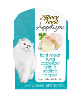 Purina Fancy Feast Wet Cat Food Complement, Appetizers Light Meat Tuna With a Scallop Topper - (10) 1.1 oz. Trays