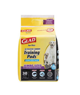 Glad for Pets JUMBO-SIZE Charcoal Puppy Pads | Black Training Pads That ABSORB & Neutralize Urine Instantly | New & Improved Quality Puppy Pee Pads, 30 Count Dog Training Pads