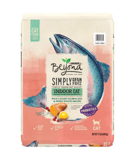 Purina Beyond Grain Free, Natural Dry Cat Food, Simply Indoor Salmon, Egg & Sweet Potato Recipe - 11 lb. Bag
