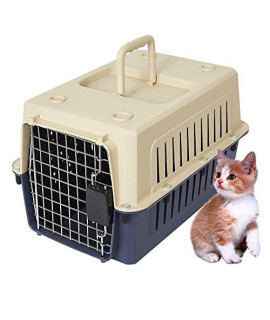 Lucky Tree 4 Size Pet Carrier Cat Carriers Kennel Crate Airline Approved Kitty Travel Cage Plastic Lightweight and Safe to Carry for Puppy Bunny Cats, 2 Color
