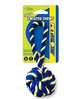 Petsport Mini Braided cotton Rope Monkey Fist Dog Toy 7 Inch for Mini to Small Dogs