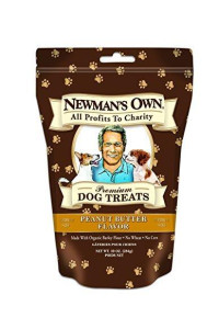 Newmans Own Premium Dog Treats Peanut Butter Medium Size 10-Ounce Bags (Pack of 6)