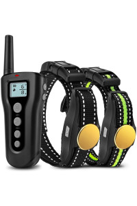Bousnic Dog Training Collar 2 Dogs Upgraded 1000ft Remote Rechargeable Waterproof Electric Shock Collar with Beep Vibration Shock for Small Medium Large Dogs (15lbs - 120lbs)