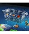 4 Rooms HD Fish Breeding Box Aquarium Breeding Box, Breeder Box for Fish Tank, Double Hatching Incubator Isolation Box for Guppy Baby Fish Hatchery