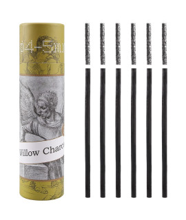 LOONENg Willow charcoal Sticks, Natural Willow charcoal for Artists, Beginners, or Students of All Skill Levels, great for Sketching, Drawing, and Shading, Approx 4-5mm in Diameter, Pack of 25