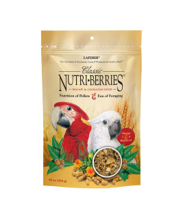 Lafeber classic Nutri-Berries Pet Bird Food Made with Non-gMO and Human-grade Ingredients for Macaws and cockatoos 10 oz