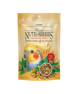 Lafeber classic Nutri-Berries Pet Bird Food Made with Non-gMO and Human-grade Ingredients for cockatiels 10 oz