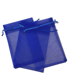 100 Pcs Blue 3x4 Sheer Drawstring Organza Bags Jewelry Pouches Wedding Party Favor gift Bags gift Bags candy Bags Kyezi Design and craft]
