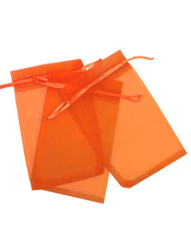 50 Pcs Orange 2x3 Sheer Drawstring Organza Bags Jewelry Pouches Wedding Party Favor gift Bags gift Bags candy Bags Kyezi Design and craft]