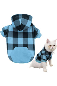 Plaid Dog Hoodie Pet clothes Sweaters with Hat
