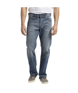 Silver Jeans co Mens gordie Loose Fit Straight Leg Jeans, Medium Vintage, 28W x 30L