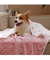 1 Pack 3 Blankets Super Soft Cute Dot Pattern Pet Blanket Flannel Throw For Dog Puppy Cat Dot (Large(41X31), Beige/Brown/Pink)