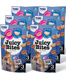 INABA Juicy Bites grain-Free Soft Moist chewy cat Treats with Vitamin E and green Tea Extract 0.4 Ounces per Pouch 18 Pouches (3 per Bag) Tuna and chicken