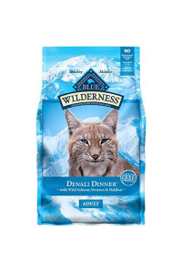 Blue Buffalo Wilderness High Protein, Natural Adult Dry Cat Food, Denali Dinner with Wild Salmon, Venison & Halibut 4lb