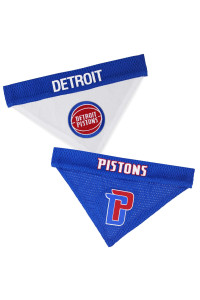 NBA Dog Bandana - Detroit Pistons Reversible Pet Bandana 2 Sided Home & Away Sports Bandana with a PREMIUM Embroidery TEAM Logo, LargeX-Large