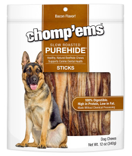 cHOMP EMS Ruffin It 21006 Purehide Sticks Healthy Natural Rawhide Dog chew, 12 oz
