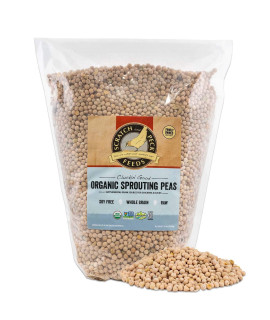 Scratch and Peck Feeds cluckin good Organic Sprouting Peas Treat Supplement - 10 lbs - Soy Free Whole grain Raw Sprouting Peas for chicken or Ducks