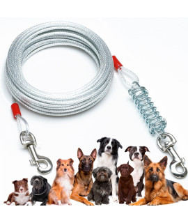 Pestairs Dog Tie Out cable - 2030506075ft Tie Out cable for Dogs with Durable Spring for Outdoor, Yard and camping No Tangle Rust Proof Training Dog Leash for Medium to Large Dogs Up to 125 Lbs