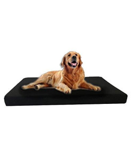 eConsumersUSA Black Canvas Durable External Case Cover Waterproof Therapeutic Orthopedic 100% Solid True Dense Cooling Blue Memory Foam Pad Pet Dog Bed Crate Free 2nd External Cover (55x37x4 Inch)
