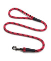 Mendota Pet Snap Leash - British-Style Braided Dog Lead, Made in The USA - Black Ice Red, 12 in x 6 ft - for Large Breeds