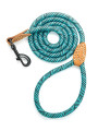 Mile High Life Mountain climbing Dog Rope Leash with Heavy Duty Metal Sturdy clasp genuine Leather Tailored connection with Strong Stitches (Turquoise green, 72 Inch (Pack of 1))