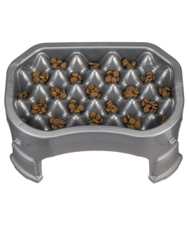 Neater Pet Brands - Neater Raised Slow Feeder Dog Bowl - Elevated and Adjustable Food Height - (6 cup gunmetal)