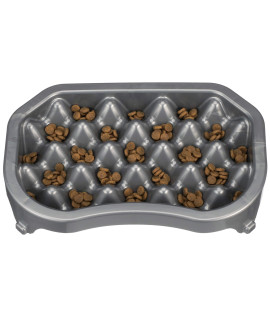 Neater Pet Brands - Neater Slow Feeder - Fun, Healthy, Stress Free Dog Bowl Helps Stop Bloat Prevents Obesity Improves Digestion (6 cup, gunmetal)