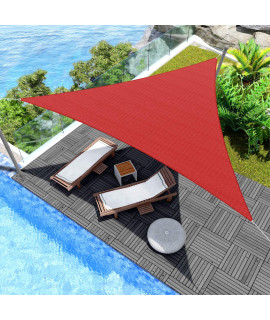Windscreen4Less Equilateral Triangle Sun Shade Sail Canopy 28 X 28 X 28 In Bright Red With Commercial Grade For Patio Garden Outdoor Facility And Activities - Customized