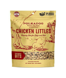 Polkadog chicken Littles Training Bits Dog Treats, cat Snacks - All-Natural, Savory Pet Treat for Puppies, Kittens - Fresh chicken Snack for Dogs, cats - Bite-Sized, crunchy - 8 oz