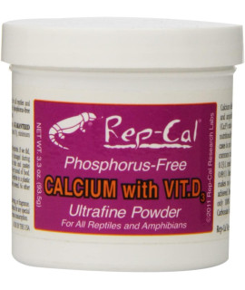 Rep-Cal (3 Pack) Calcium Vitamin D3 Ultrafine Powder Reptiles Amphibians 3.3-Oz