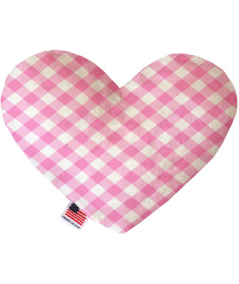 Mirage Pet Products Baby Pink Plaid 6 inch Heart Dog Toy