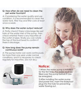 Pet Fountain cat Dog Water Dispenser With Pump And 4 Replacement Filters - Healthy And Hygienic 2L Super Quiet Automatic Electric Water Bowl Drinking Fountain For Dogs cats Birds And Small Animals