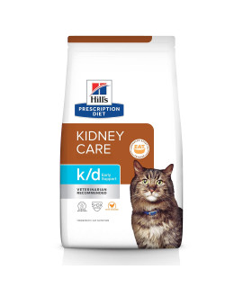 Hill's Prescription Diet k/d Early Support Kidney Care Chicken Flavor Dry Cat Food, Veterinary Diet, 4 lb. Bag
