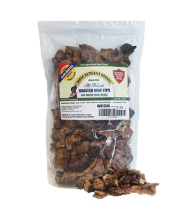 Green Butterfly Brands Beef Dog Treats - Made In Usa Only - All Natural, Meaty Beef Tips - Premium Slow Roasted American Beef - Grass Fed, Farm Raised - Crunchy, Grain Free Training Treat, 8 Ounces