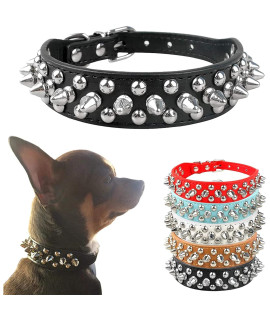 Petcare Spiked Dog Collar Black Soft Pu Leather Funny Mushrooms Rivet Spike Studded Puppy Collar Adjustable Outdoor Pet Dog Collar For Small Medium Large Dogs Cats Chihuahua Pug Pit Bull Dog Collars