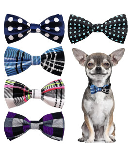 Pet Show Pet Small Dogs Collar Embellishment Attachment Bow Ties Puppies Cats Collar Charms Accessories Slides Bowties For Birthday Wedding Parties Assorted A Style Pack Of 5