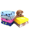 AK KYC 6 Pack Mixed Puppy Blanket Cushion Dog Cat Fleece Blankets Pet Sleep Mat Pad Bed Cover with Paw Print Kitten Soft Warm Blanket for Animals, A