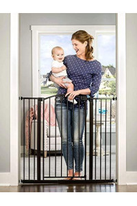Regalo Easy Step Extra Tall Arched Dcor Walk Thru Baby Gate, Includes 4-Inch Extension Kit, 4 Pack Pressure Mount Kit and 4 Pack Wall Mount Kit, Bronze