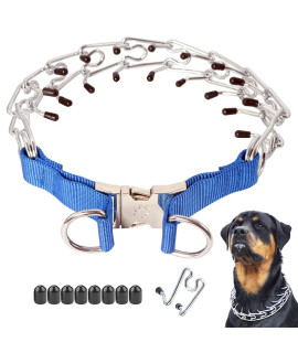 Mayerzon Dog Prong Training Collar, Stainless Steel Choke Pinch Dog Collar With Comfort Tips (X-Large,4Mm,236-Lnch,18-22 Neck, Blue)