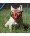 JYHY Short Snout Dog Muzzles- Adjustable Breathable Mesh Bulldog Muzzle for Biting chewing Licking grooming Dog Mask,Orange(Eyehole) L