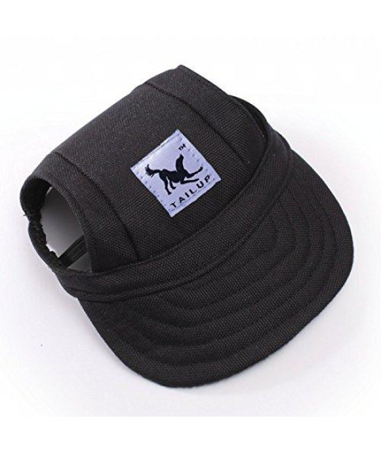 Leconpet Baseball Caps Hats With Neck Strap Adjustable Comfortable Ear Holes For Small Medium And Large Dogs In Outdoor Sun Protection (Xl, Black)