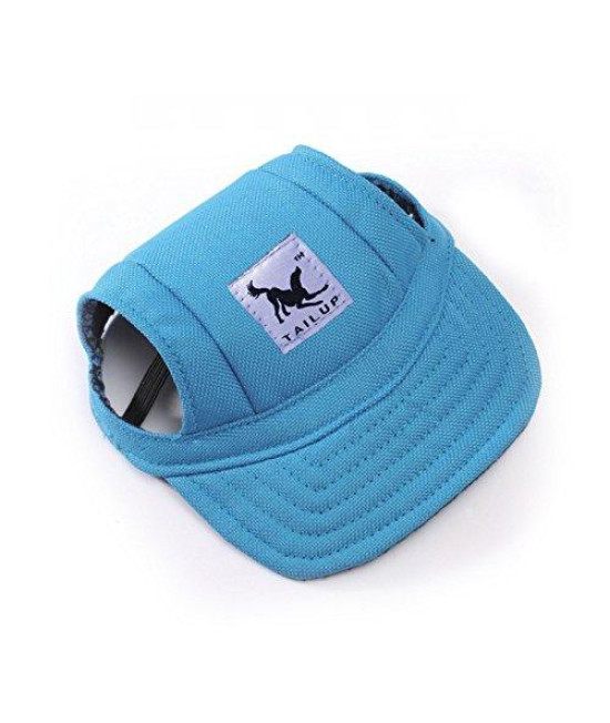 Leconpet Baseball Caps Hats With Neck Strap Adjustable Comfortable Ear Holes For Small Medium And Large Dogs In Outdoor Sun Protection (Xl, Blue)