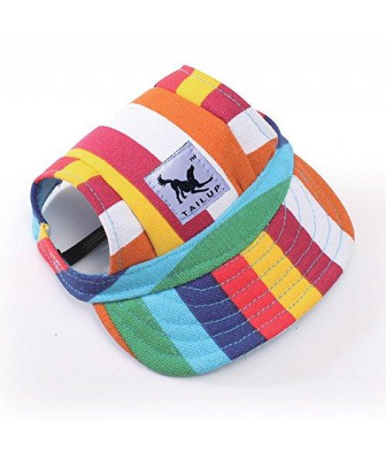 Leconpet Baseball Caps Hats With Neck Strap Adjustable Comfortable Ear Holes For Small Medium And Large Dogs In Outdoor Sun Protection (Xl, Stripe)